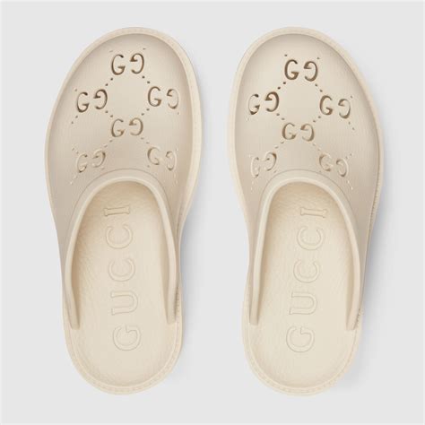 gucci white rubber shoes|gucci perforated rubber sandals.